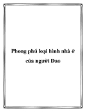 Phong phú loại hình nhà ở của người Dao