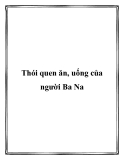 Thói quen ăn, uống của người Ba Na