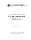 Luận văn: " Sử dụng phân hữu cơ vi sinh sản xuất từ rác thải chợ nông thôn trong mô hình trồng cải tùa xại tại tỉnh Hậu Giang"