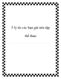 5 lý do các bạn gái nên tập thể thao