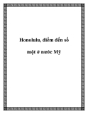 Honolulu, điểm đến số một ở nước Mỹ