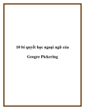 10 bí quyết học ngoại ngữ của Geogre Pickering