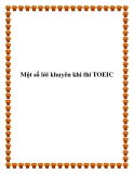 Một số lời khuyên khi thi TOEIC