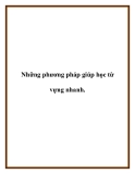 Những phương pháp giúp học từ vựng nhanh