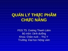 QUẢN LÝ THỰC PHẨM CHỨC NĂNG