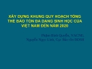 Xây dựng khung quy hoạch tổng thể bảo tồn đa dạng sinh học của Việt Nam đến năm 2020