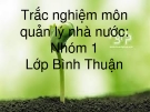 Trắc nghiệm môn quản lý nhà nước