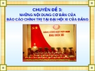 Những nội dung cơ bản của báo cáo chính trị tại đại hội XI cuả Đảng