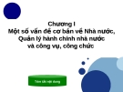 Một số vấn đề cơ bản về Nhà nước, Quản lý hành chính nhà nước