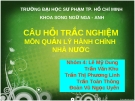 Câu hỏi trắc nghiệm môn quản lý hành chính nhà nước