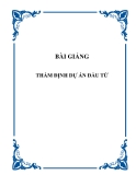 tài liệu về thẩm định dự án đầu tư