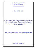 Luận văn thạc sĩ kinh doanh: Hoàn thiện công tác quản lý dự án đầu tư tại tổng công ty xây dựng công trình giao thông 5