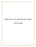 Những lỗi nào cần tránh khi quản lí nhân viên bán hàng