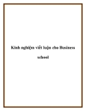 Kinh nghiệm viết luận cho Business school