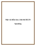 Một vài điểm lưu ý khi thi IELTS Speaking