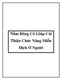 Nấm Đông Cô Giúp Cải Thiện Chức Năng Miễn Dịch Ở Người