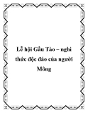 Gầu Tào – nghi thức độc đáo của người Mông