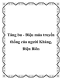 Tăng bu - Điệu múa truyền thống của người Kháng, Điện Biên