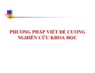 Phương pháp viết nghiên cứu đề cương nghiên cứu khoa học