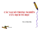 Sai số trong nghiên cứu dịch tễ học