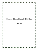 Quản trị nhân sự hiện đại: Mệnh lệnh thay đổi