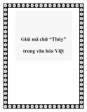 Giải mã chữ “Thủy” trong văn hóa Việt