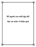 Để người cao tuổi tập thể dục an toàn và hiệu quả