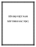 TÊN HỌ VIỆT NAM XẾP THEO SẮC TỘC