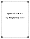 Bạn đã biết cách đi xe đạp đúng kỹ thuật chưa?