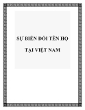 SỰ BIẾN ĐỔI TÊN HỌ TẠI VIỆT NAM