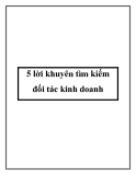 5 lời khuyên tìm kiếm đối tác kinh doanh