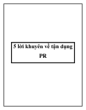 5 lời khuyên về tận dụng PR