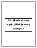 5 lời khuyên sử dụng người giới thiệu trong quảng cáo