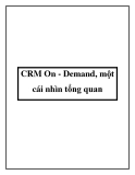 CRM On - Demand, một cái nhìn tổng quan