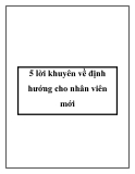 5 lời khuyên về định hướng cho nhân viên mới