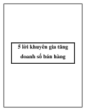 5 lời khuyên gia tăng doanh số bán hàng