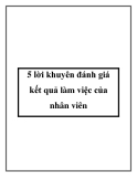 5 lời khuyên đánh giá kết quả làm việc của nhân viên