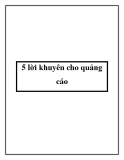 5 lời khuyên cho quảng cáo