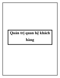 Quản trị quan hệ khách hàng