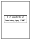 5 lời khuyên lên kế hoạch ứng dụng CNTT