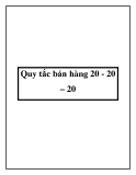 Quy tắc bán hàng 20 - 20 – 20