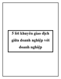 5 lời khuyên giao dịch giữa doanh nghiệp với doanh nghiệp