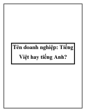 Tên doanh nghiệp: Tiếng Việt hay tiếng Anh?