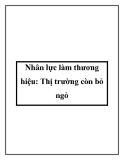 Nhân lực làm thương hiệu: Thị trường còn bỏ ngỏ