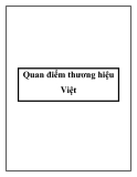 Quan điểm thương hiệu Việt