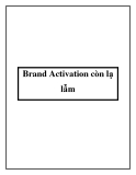 Brand Activation còn lạ lẫm