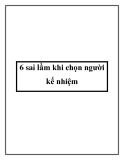 6 sai lầm khi chọn người kế nhiệm