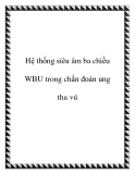 Hệ thống siêu âm ba chiều WBU trong chẩn đoán ung thu vú