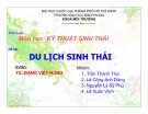 Đề tài:  DU LỊCH SINH THÁI