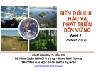 BIẾN ĐỔI KHÍ HẬU VÀ PHÁT TRIỂN BỀN VỮNG Week 7 (26 Mar 2012)